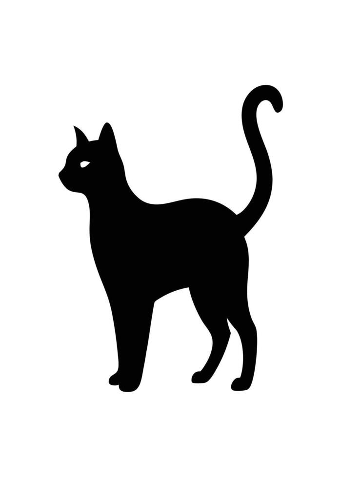 Black Cat silhouette on white background vector