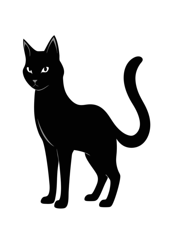 Black Cat silhouette on white background vector
