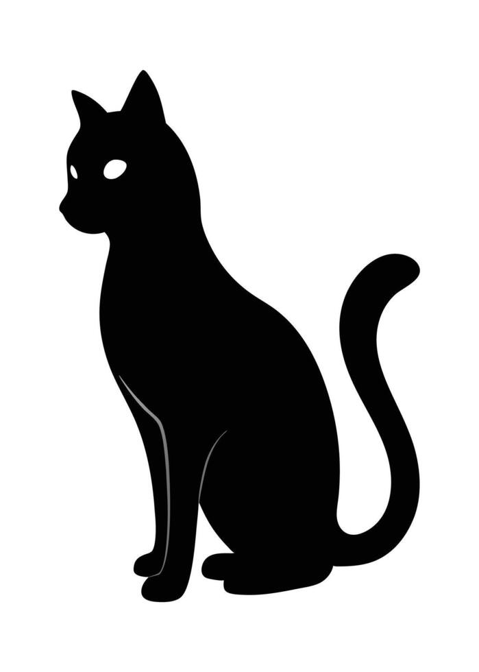Black Cat silhouette on white background vector