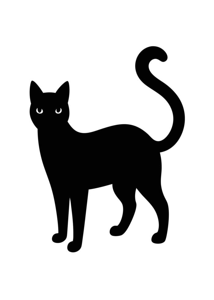 Black Cat silhouette on white background vector