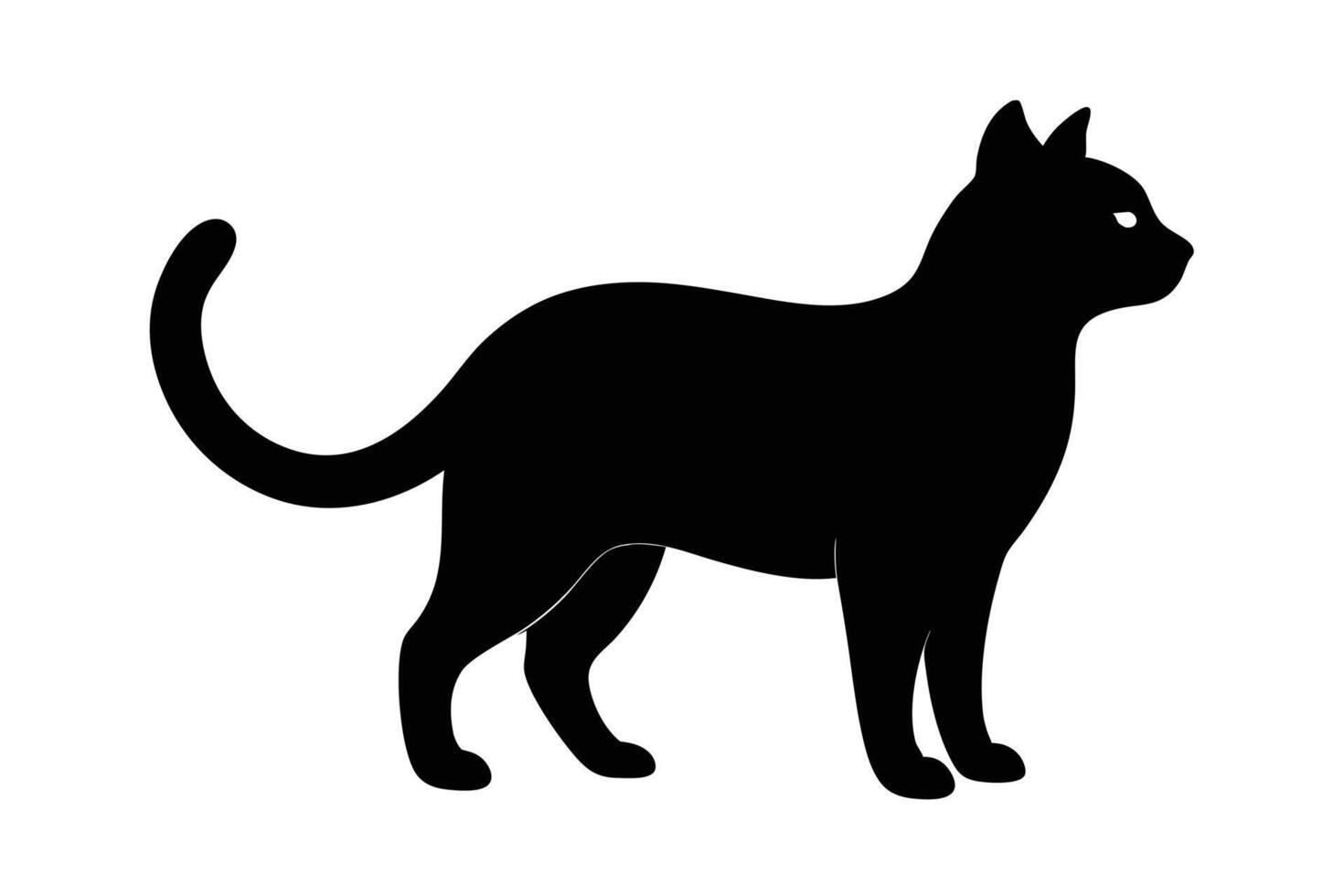 Black Cat silhouette on white background vector