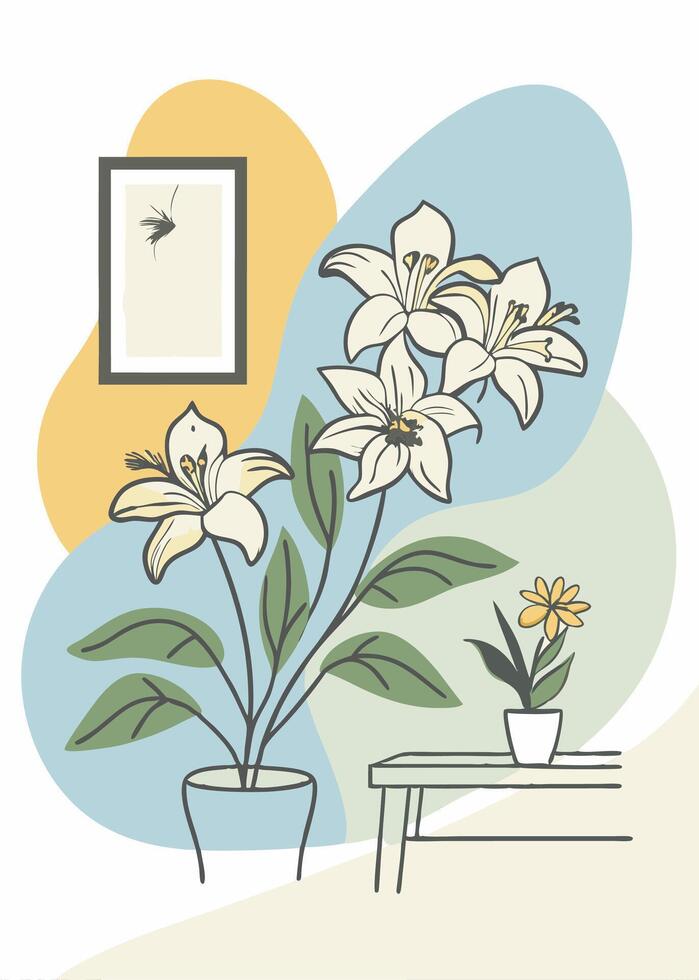 Flower line art vector