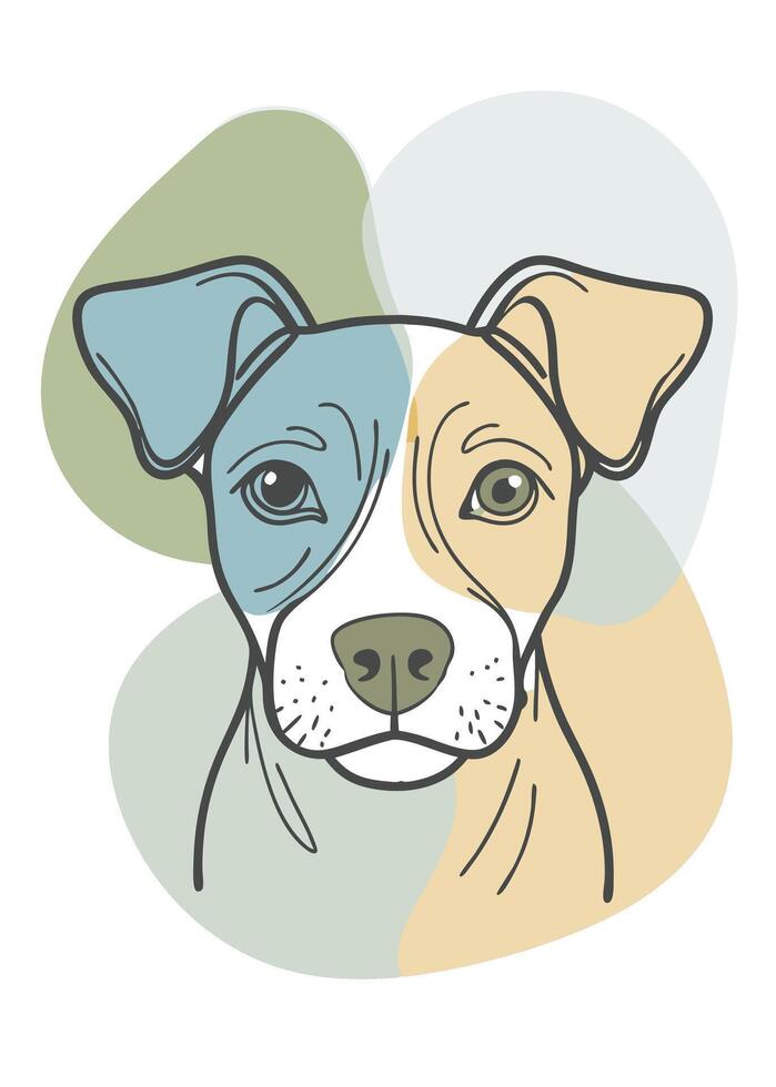Dog drawing Abstract minimal continuous line wall decor vector