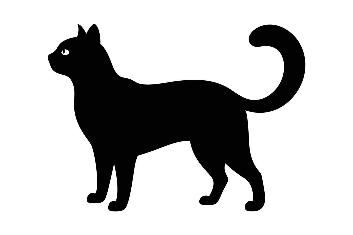 Black Cat silhouette on white background vector