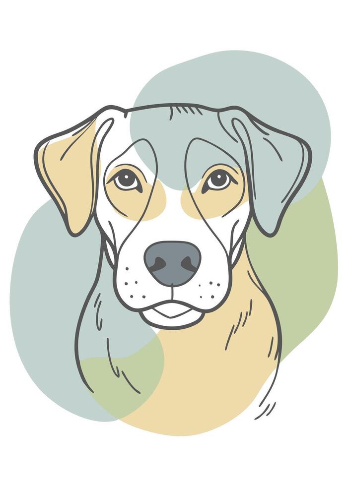 Dog drawing Abstract minimal continuous line wall decor vector