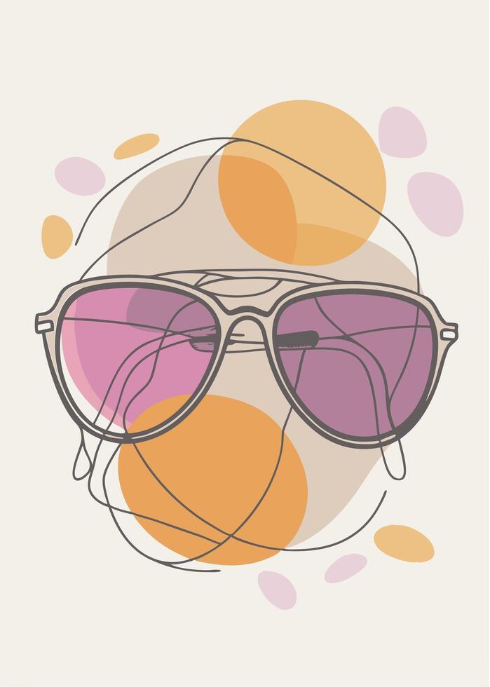 Sunglass sketch drawing abstract minimal vector