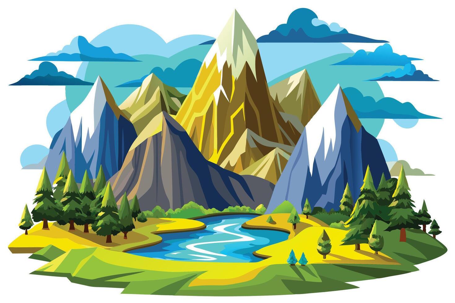 Abstract minimal mountain vector