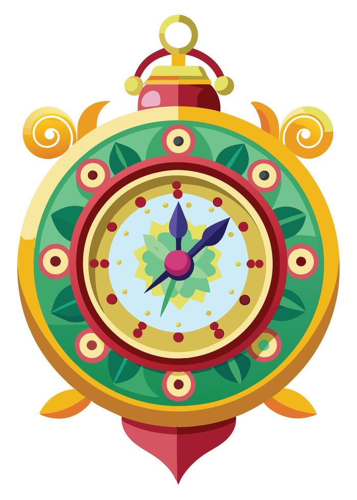 Art of clock on white background vector