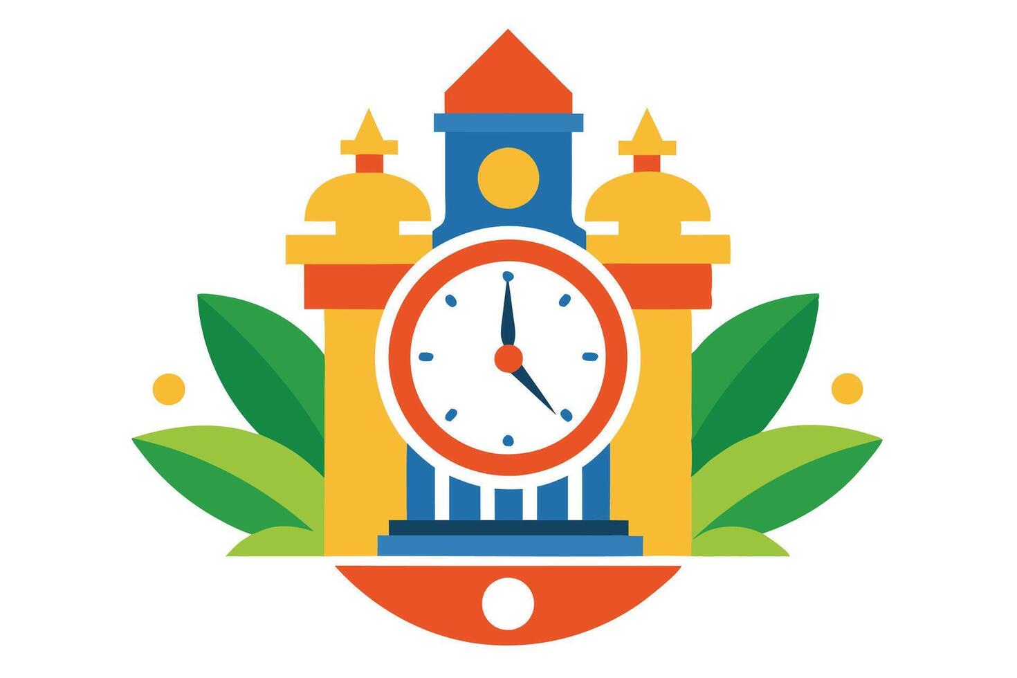 Art of clock on white background vector