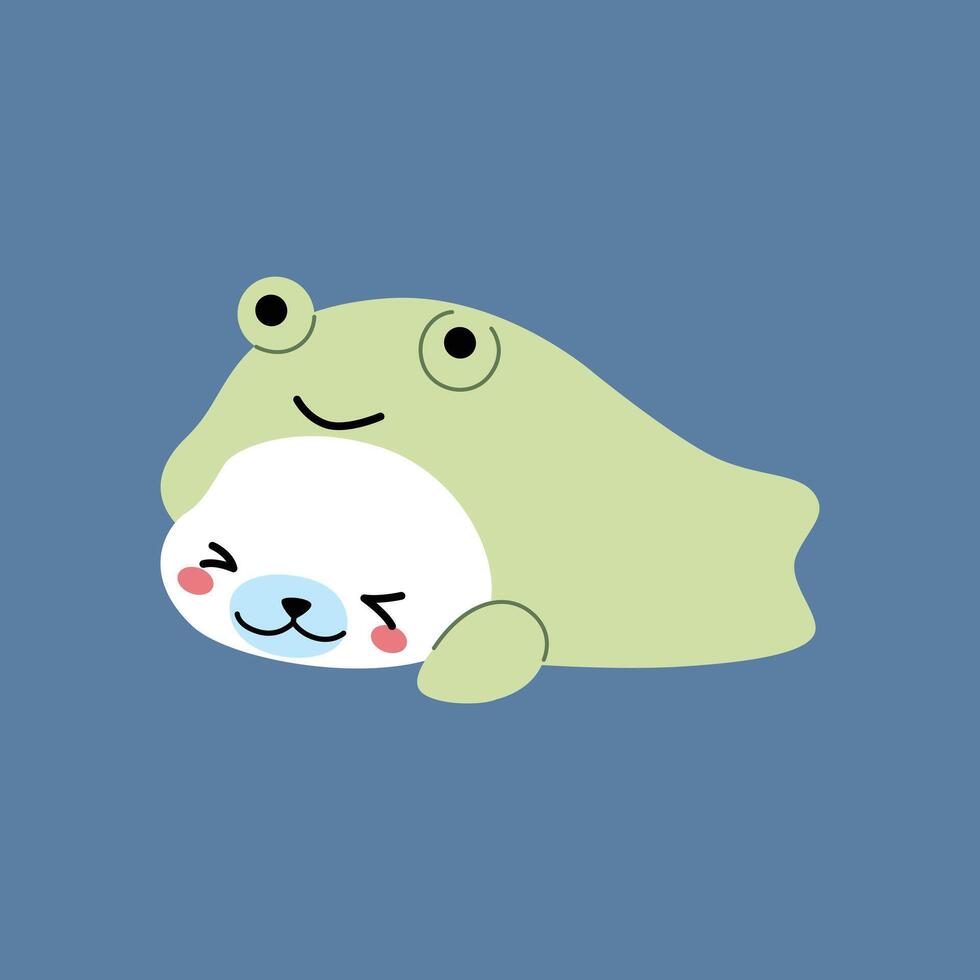seal in frog costume vector