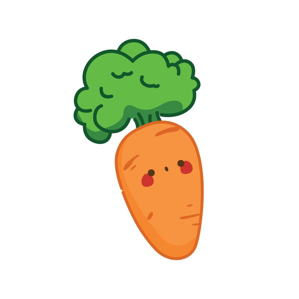 fresh and cute carrot vector