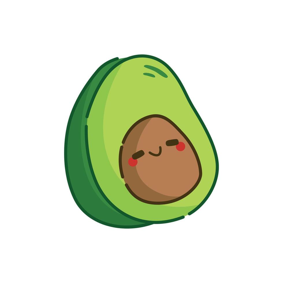 fresh and cute avocado vector