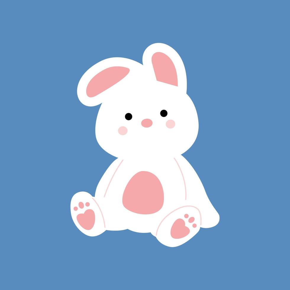 Cute rabbit doll vector