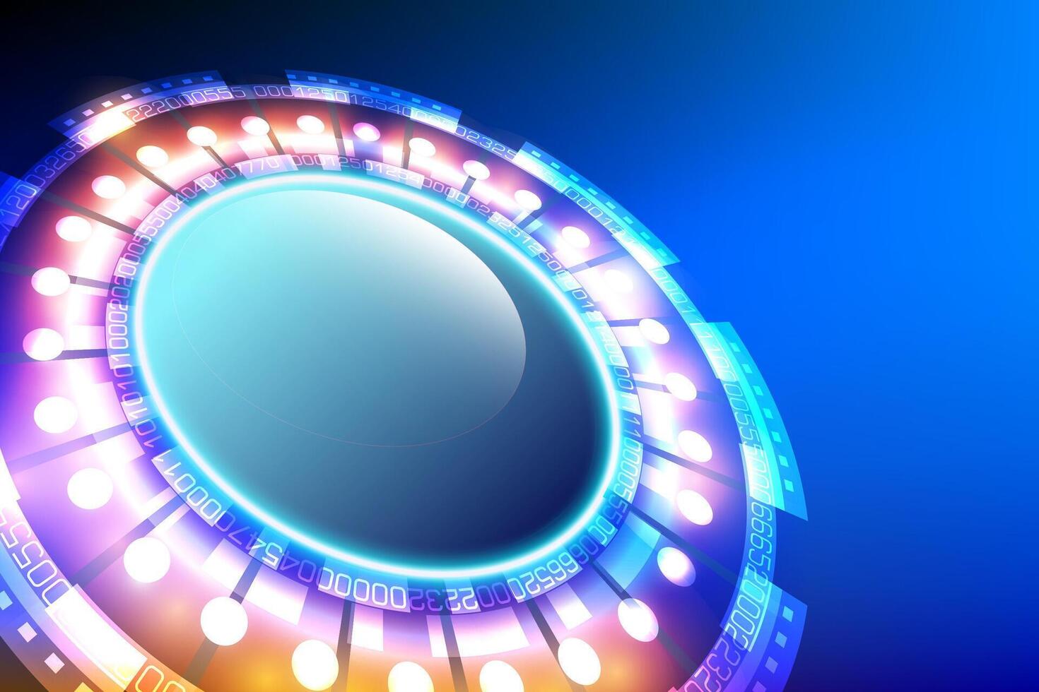 Abstract blue background, flying saucer, casino vector