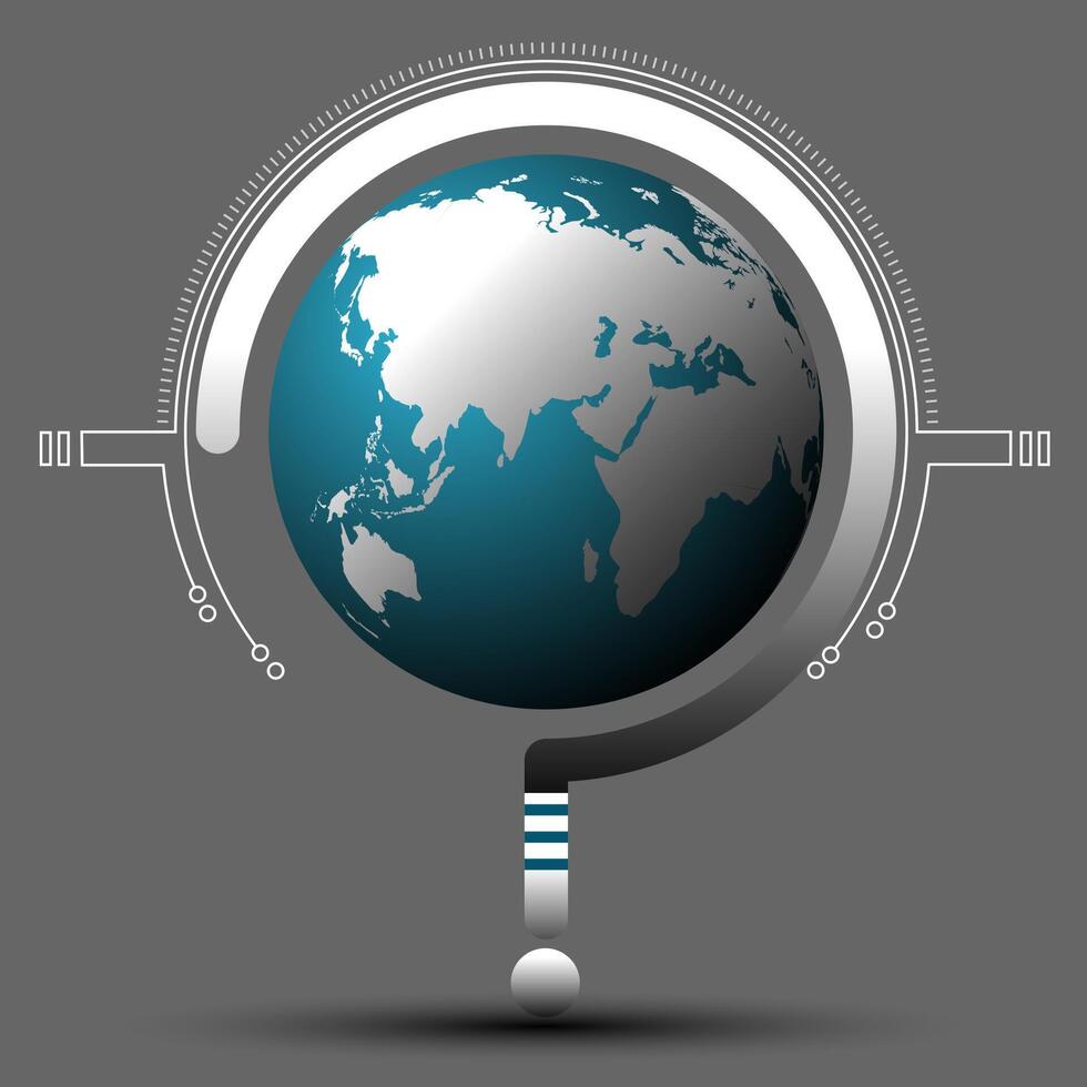 Abstract world blue background virtual world vector