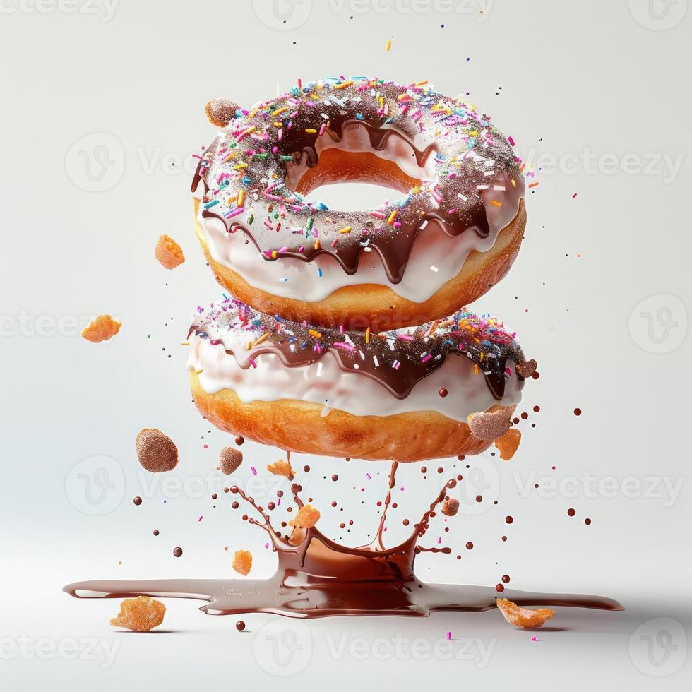 araffes with chocolate and sprinkles falling from them photo