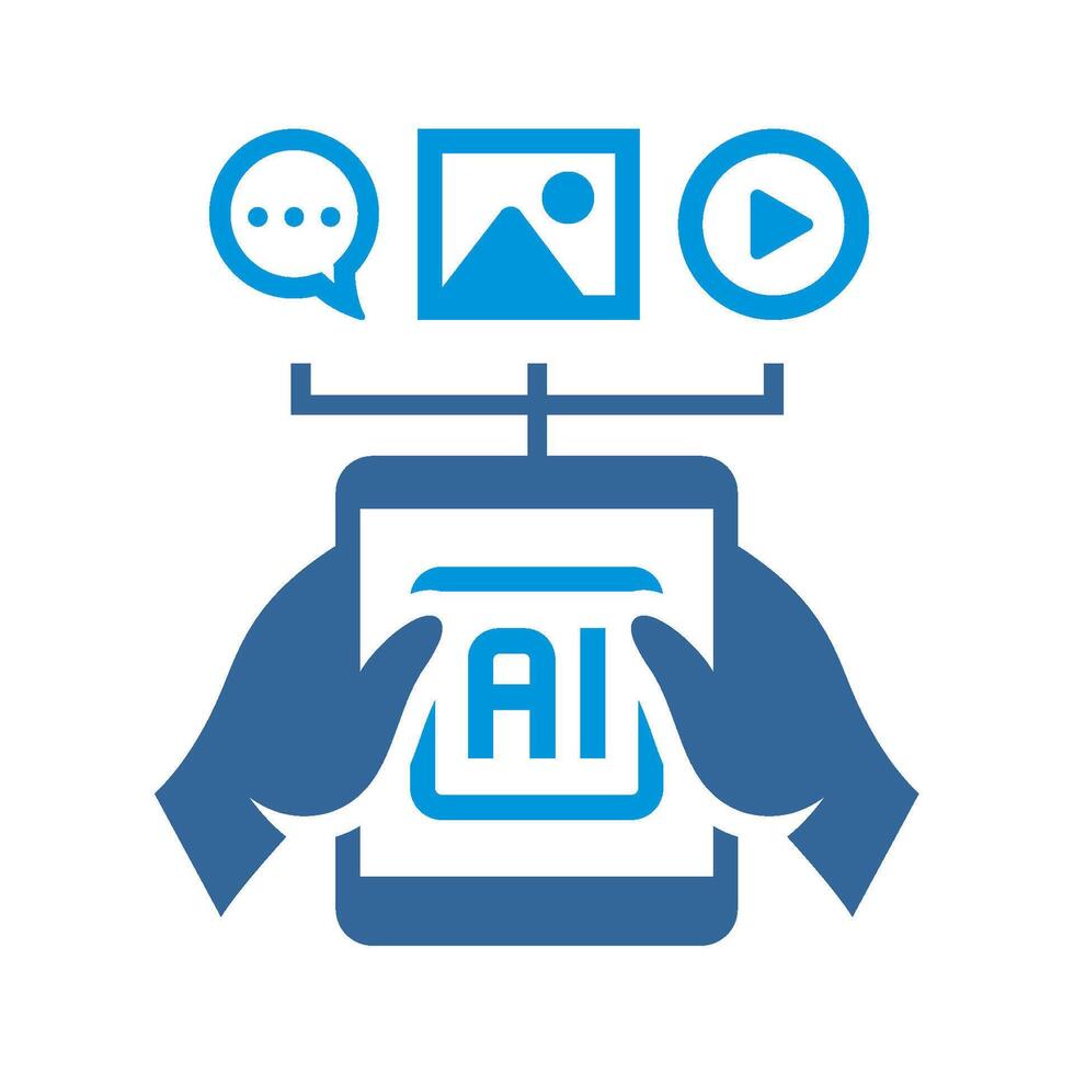 Artificial Intelligent Generated Image Icon vector