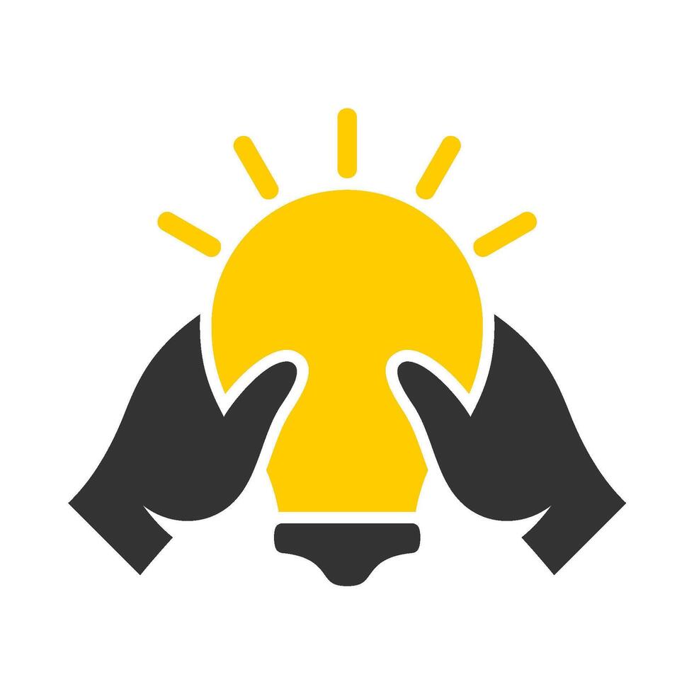 Hand Holding Lightbulb Icon vector