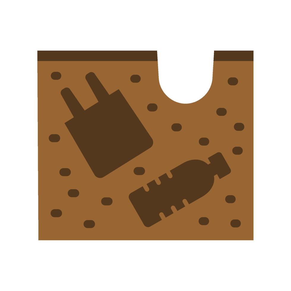 Soil Pollution Contaminated by Plastic Trash Illustration vector