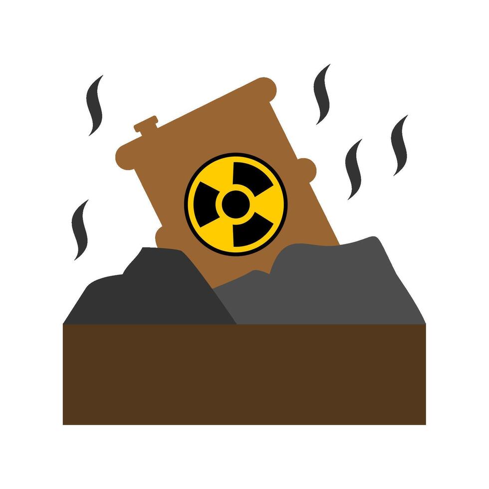 Soil Contaminated Toxic and Polluted Nuclear Radiation Illustration vector