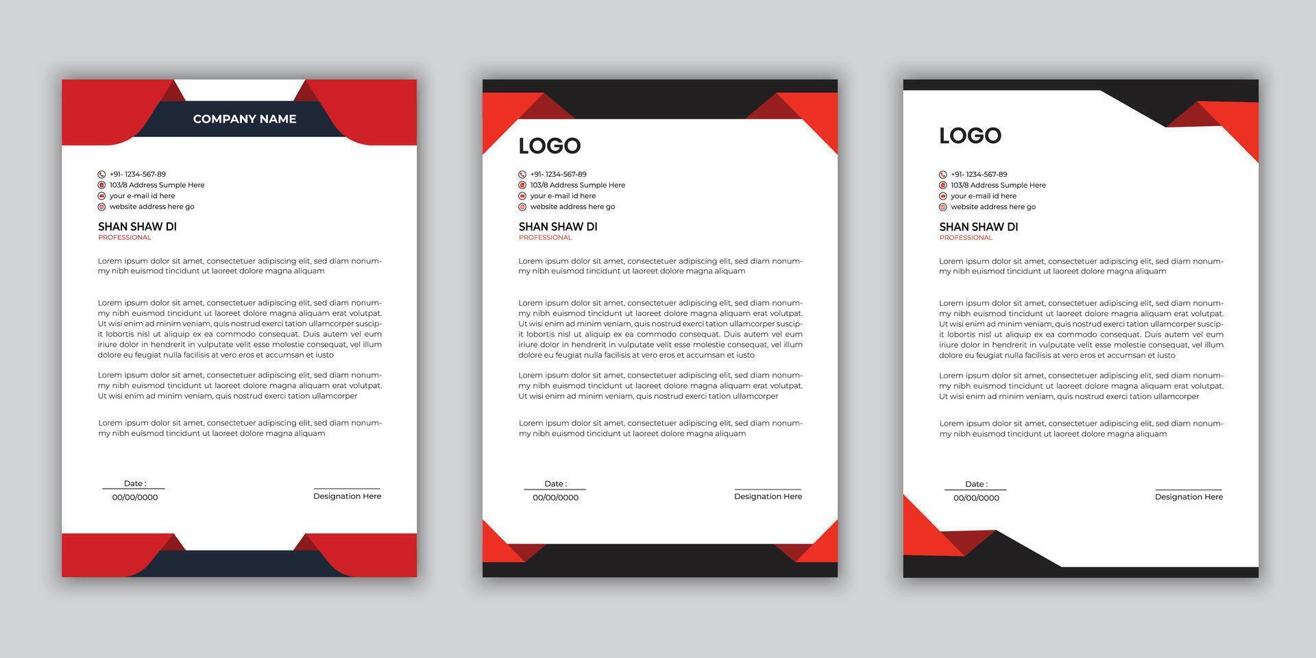 letterhead design template collection. vector