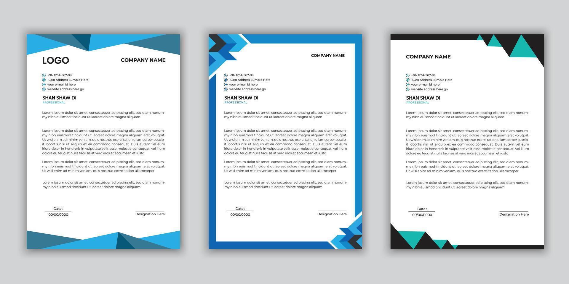 letterhead design template collection. vector