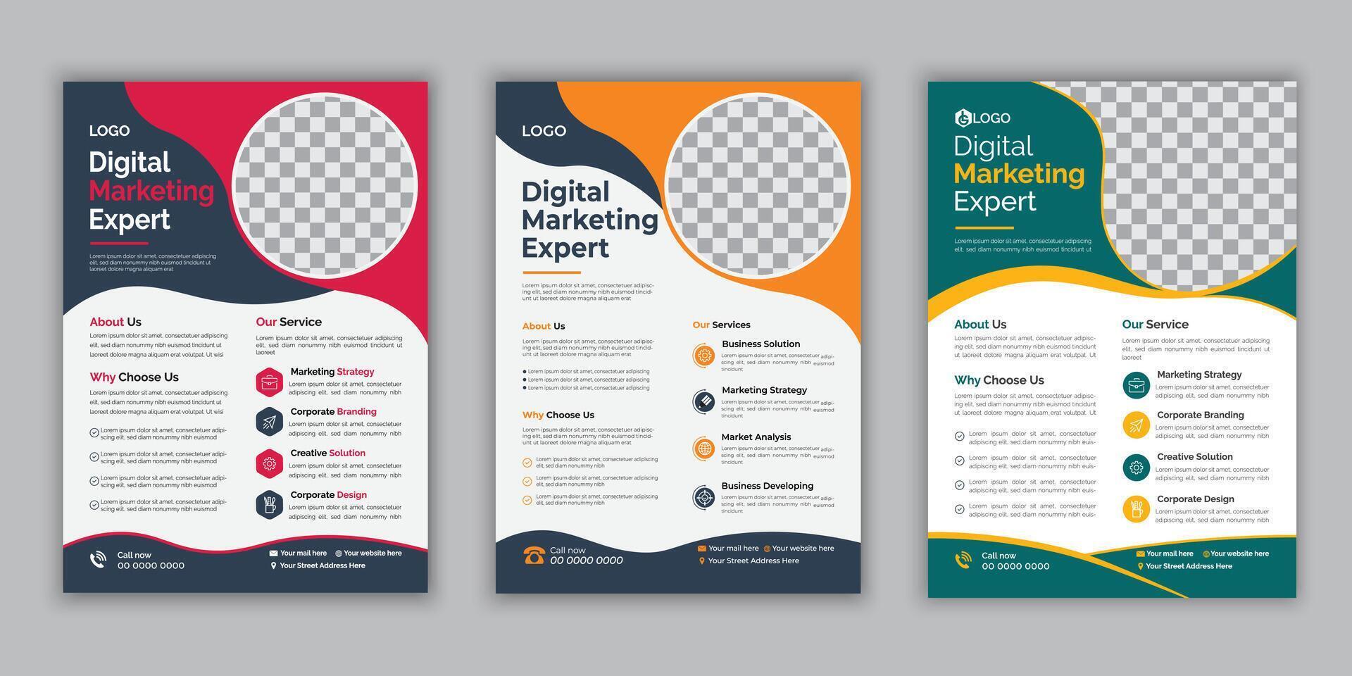 Corporate business flyer design template, modern business flyer design template print of a4 size vector