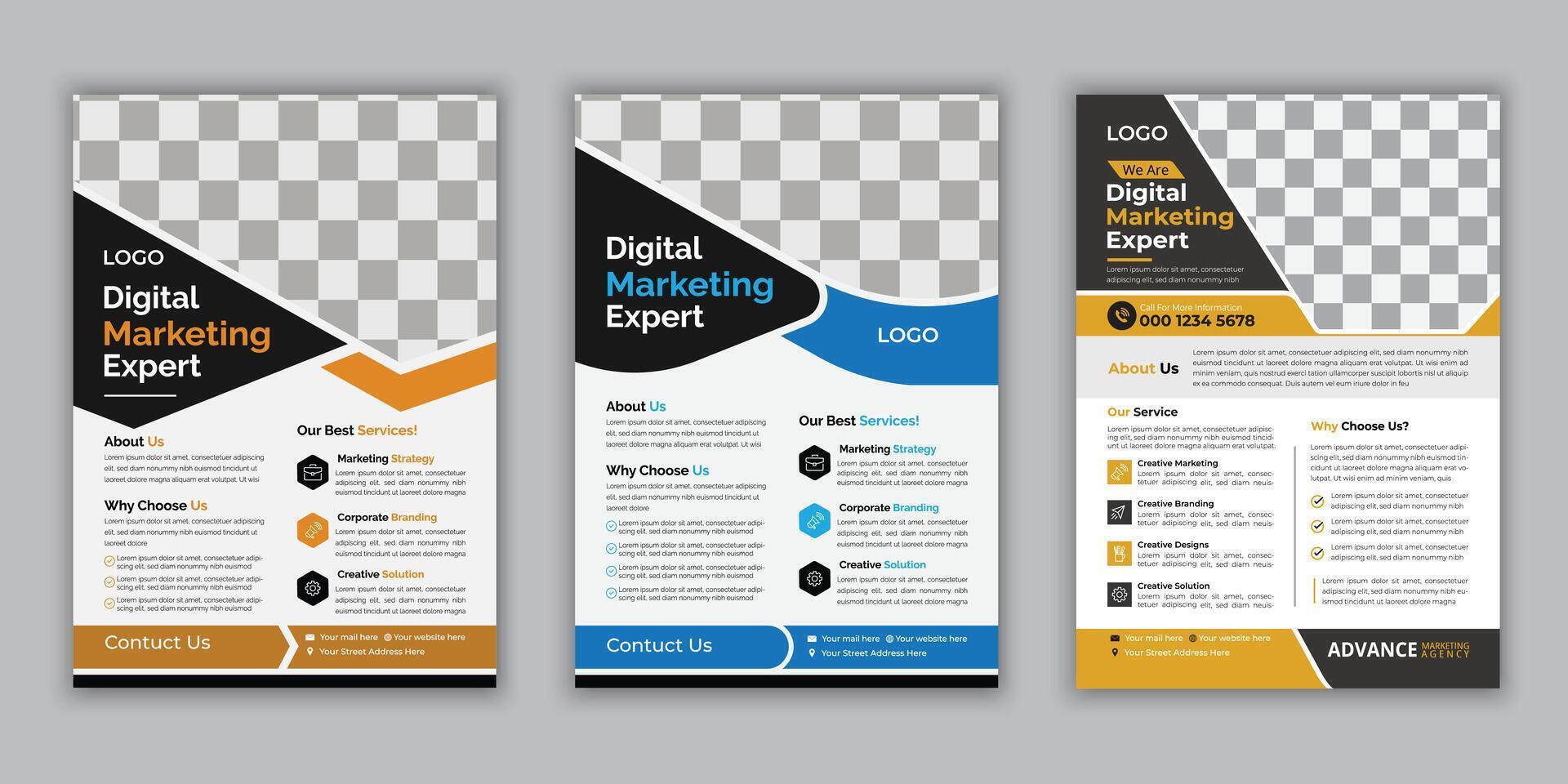 Corporate business flyer design template, modern business flyer design template print of a4 size vector