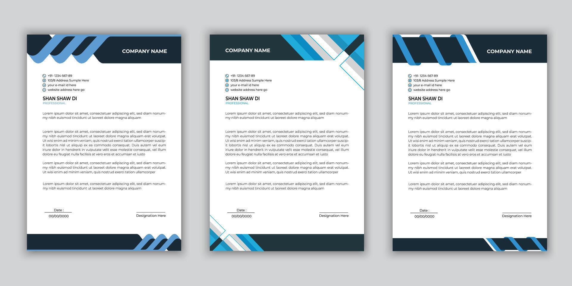 letterhead design template collection. vector