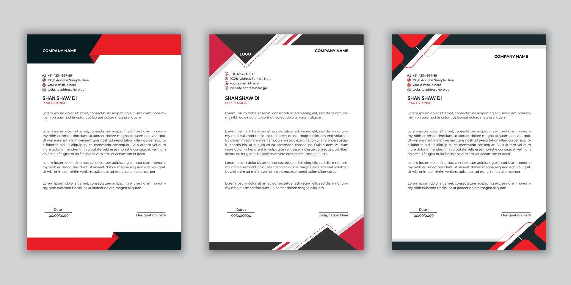 letterhead design template collection. vector