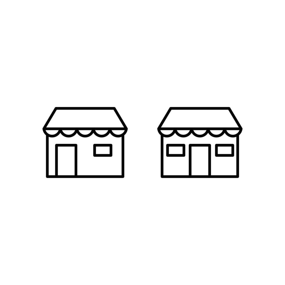 store icon stall marketplace design outline style vector