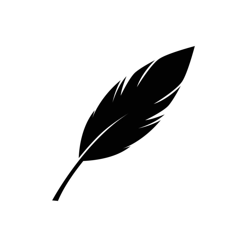 feather pen icon design silhouette style vector