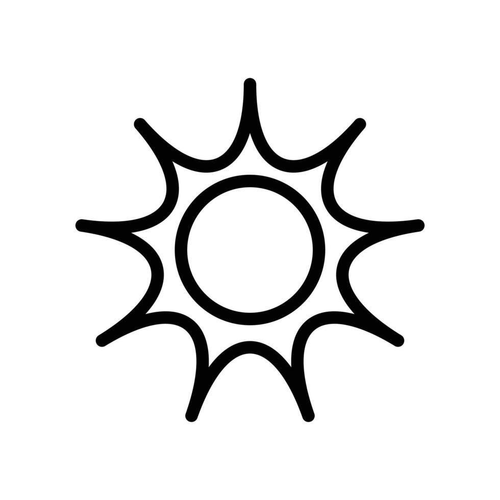 sun icon design outline style vector