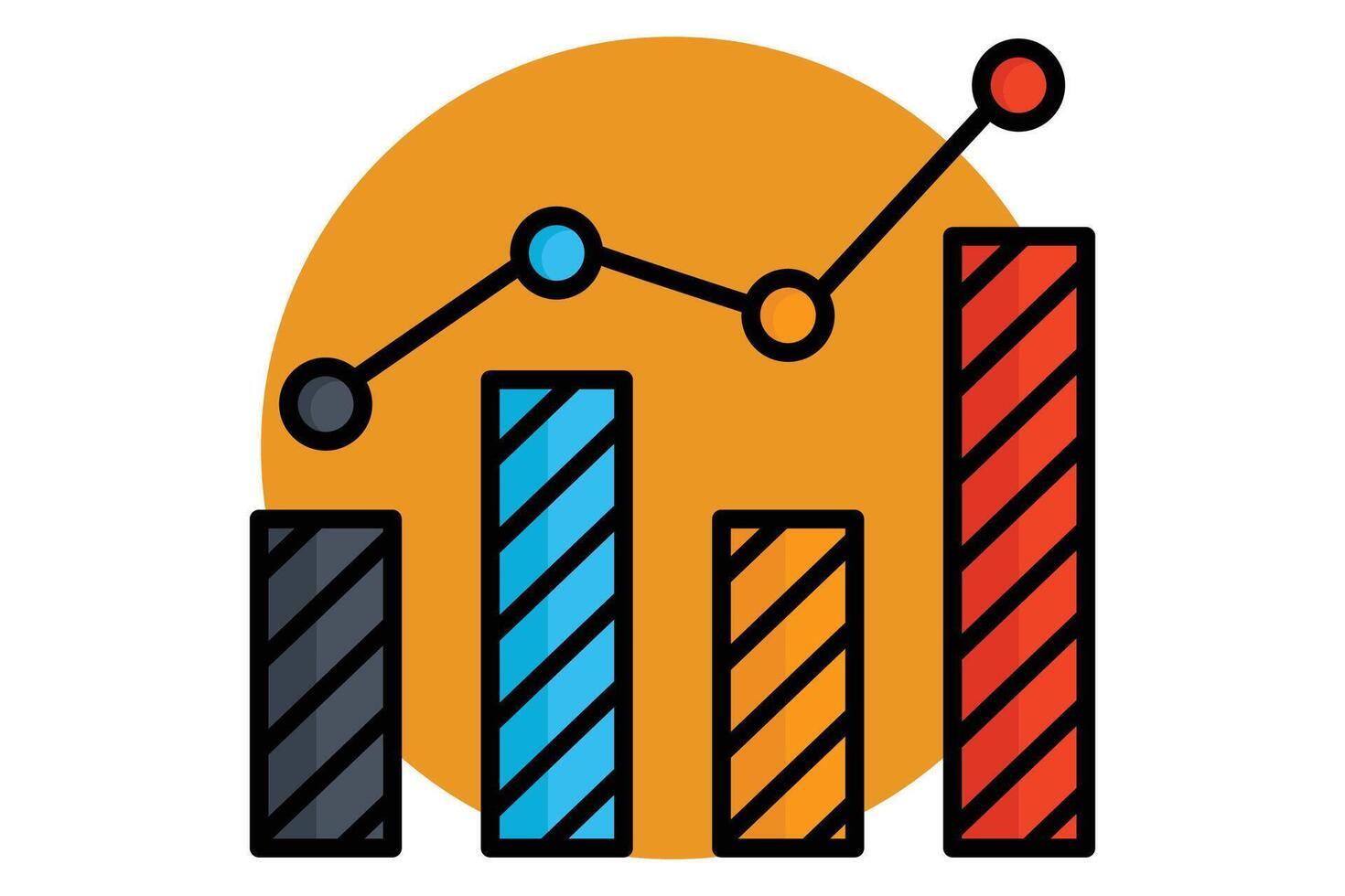 Chart colored outline icon. icon related to analyze. data analytics elements illustration vector