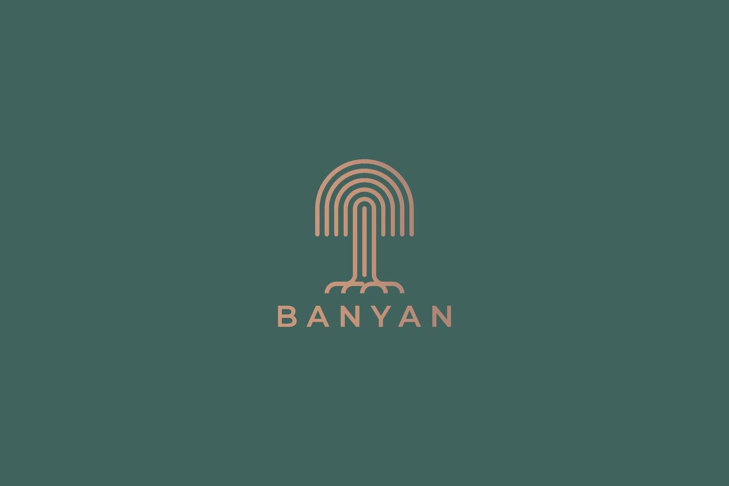 Minimalist Banyan Tree Logo Design with Modern Artistic Touch Linear ...