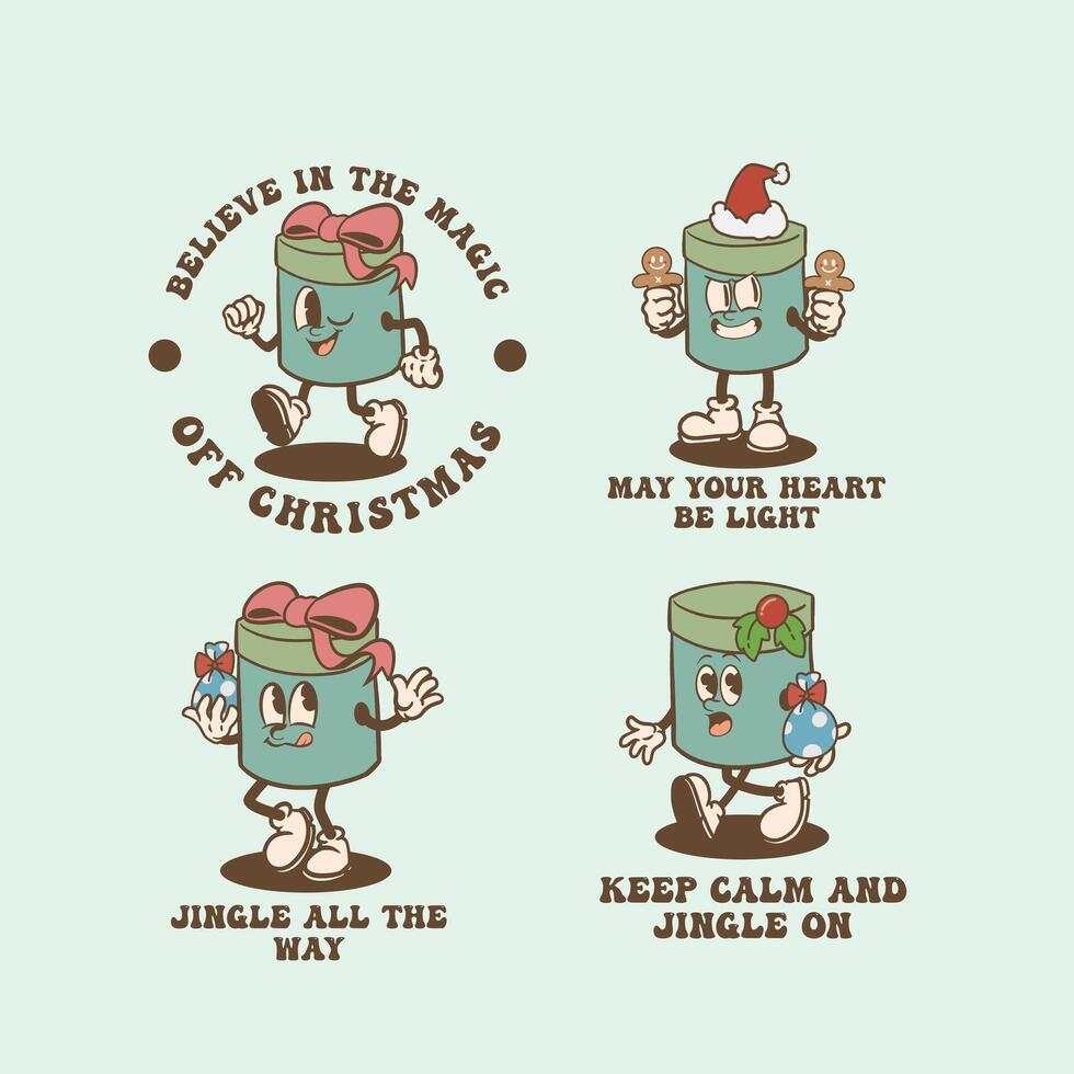 Christmas Gift Vintage Collection vector