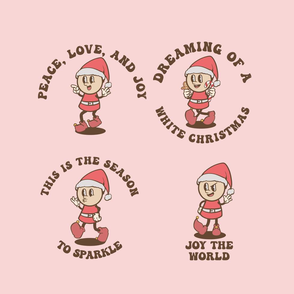 Christmas Santa Vintage Cartoon vector