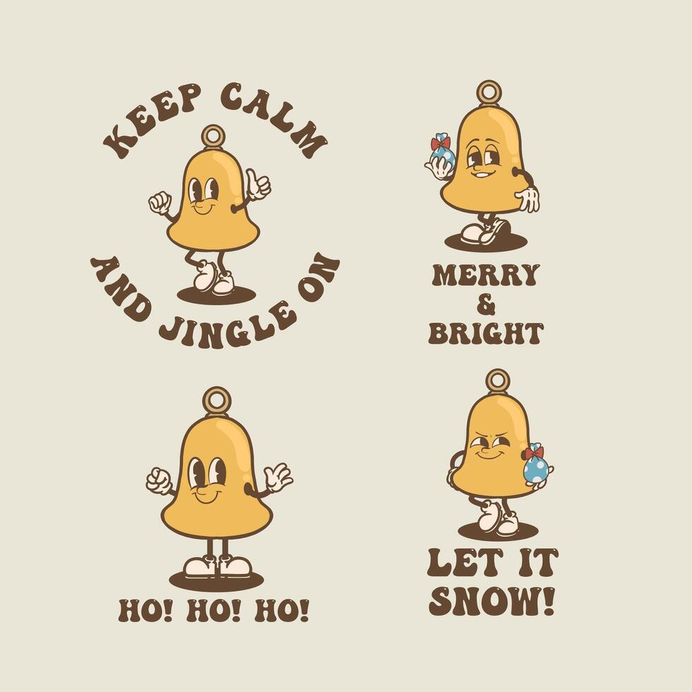 Christmas Bell Vintage Collection is suitable for t-shirts, graphic elements to celebrate Christmas vector