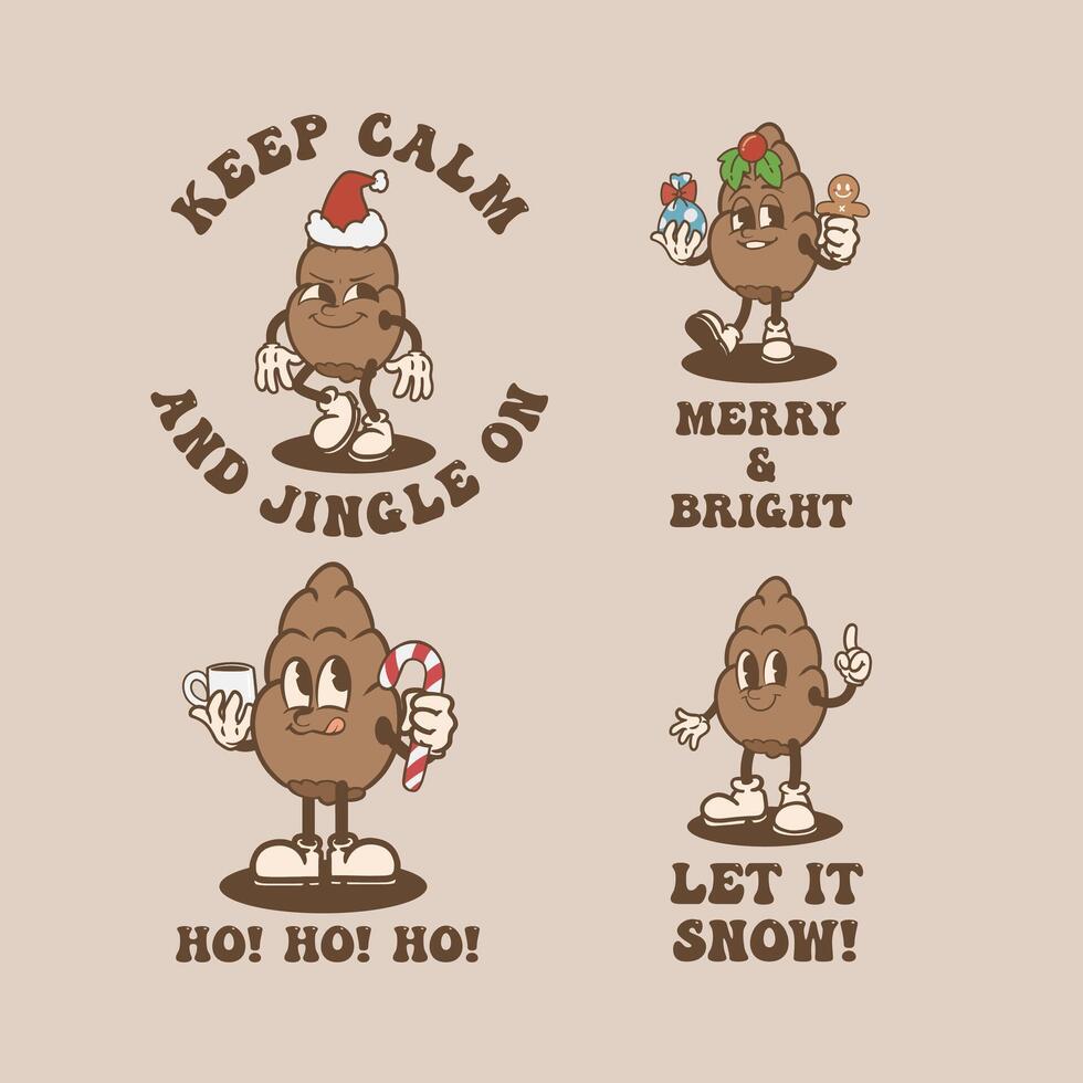 Christmas Pine Cone Vintage Collection vector