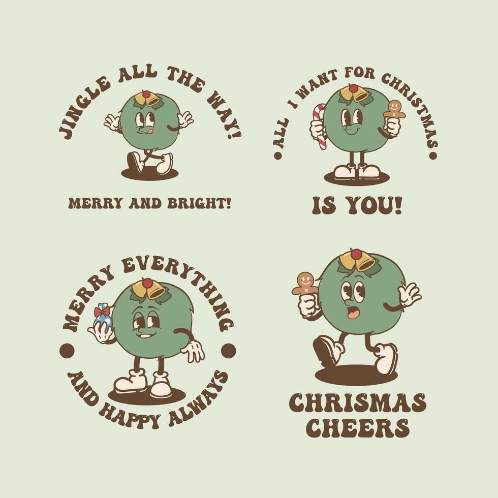 Christmas Mistletoe Vintage Collection vector
