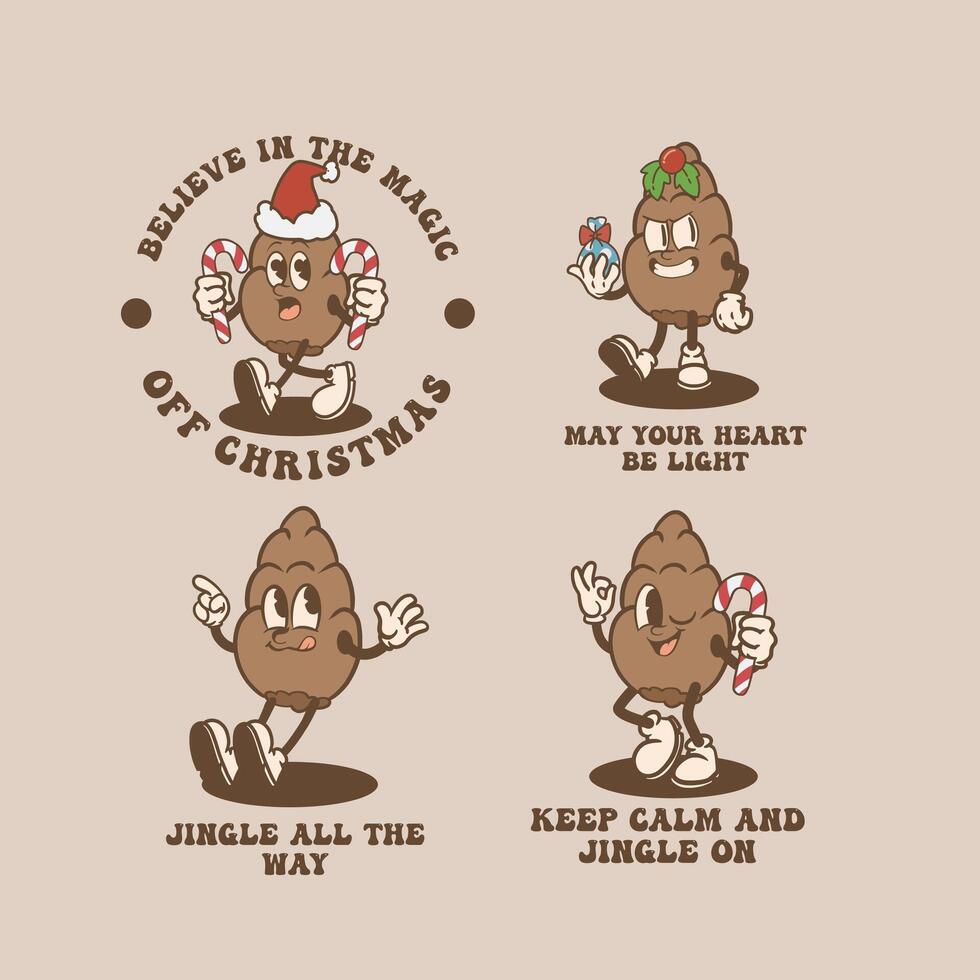 Christmas Pine Cone Vintage Collection vector