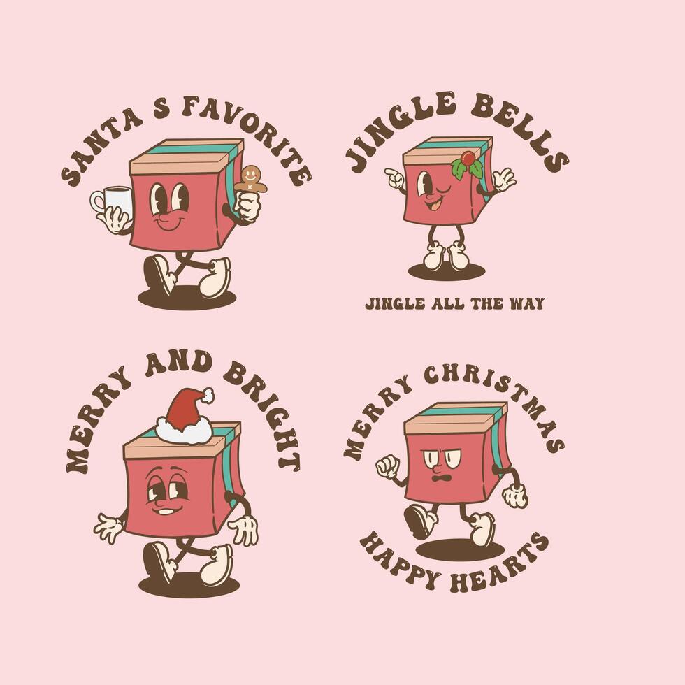 Christmas Box Vintage Collection is suitable for t-shirts, graphic elements to celebrate Christmas vector