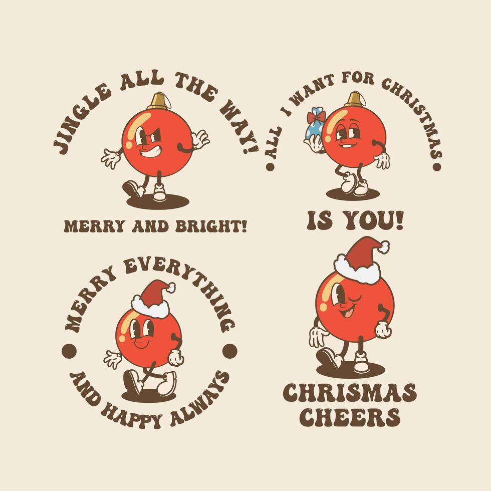Christmas Box Vintage Collection is suitable for t-shirts, graphic elements to celebrate Christmas vector