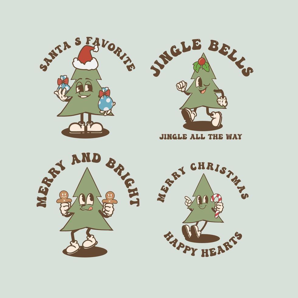 Christmas Tree Vintage Collection vector