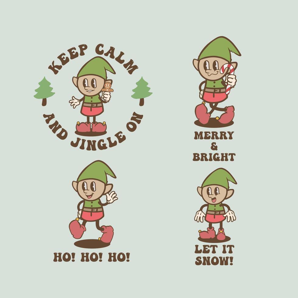 Christmas Dwarf Vintage Collection vector