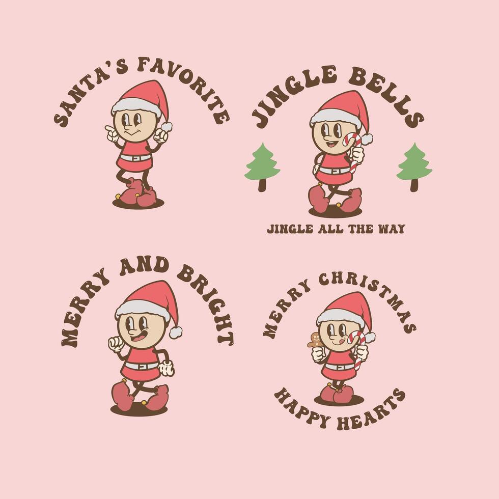 Christmas Santa Vintage Cartoon vector