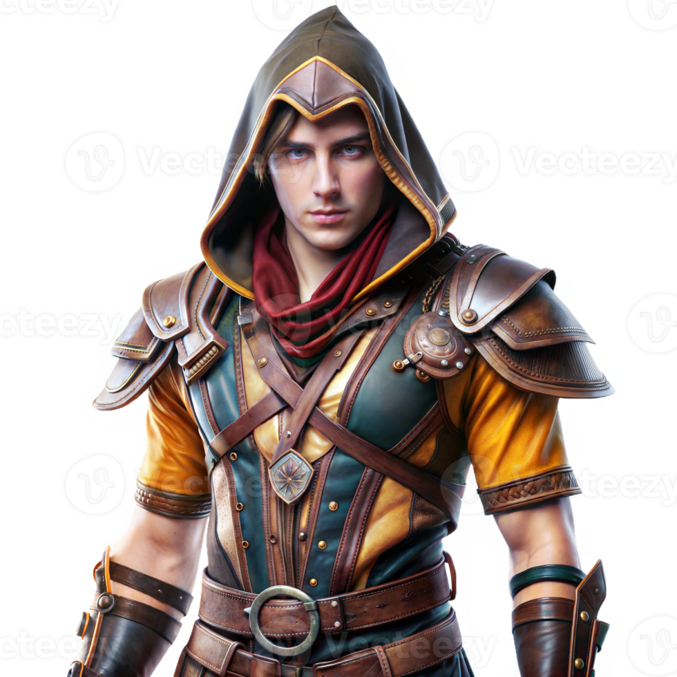Fantasy character in medieval armor png