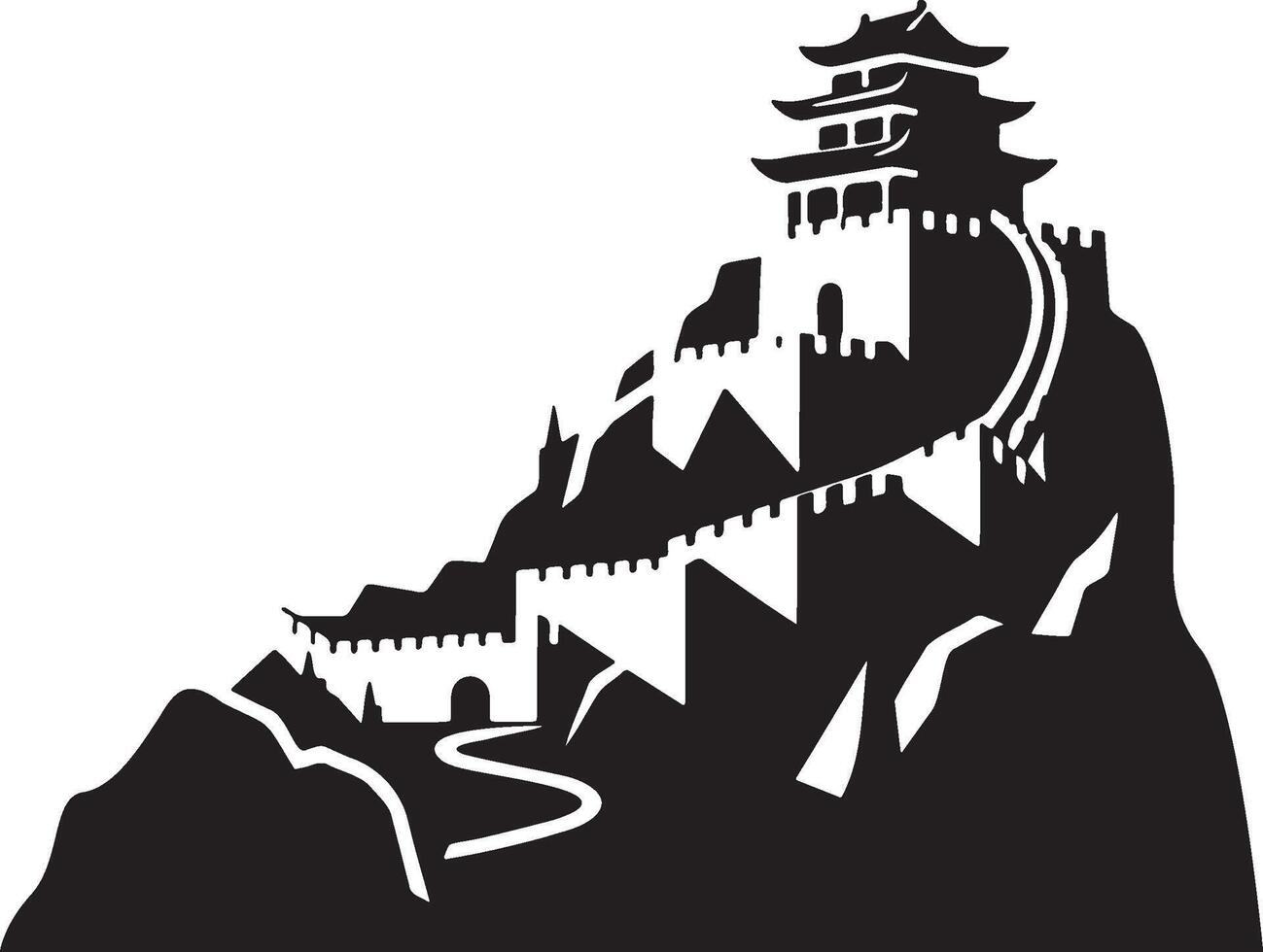 China Great Wall Illustration. vector