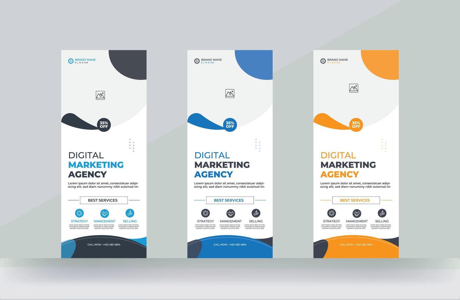 Business rollup digital marketing banner rack card signage pull up