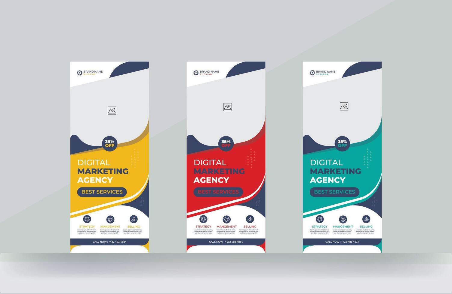 Corporate roll up banner business banner signage design pull up template vector